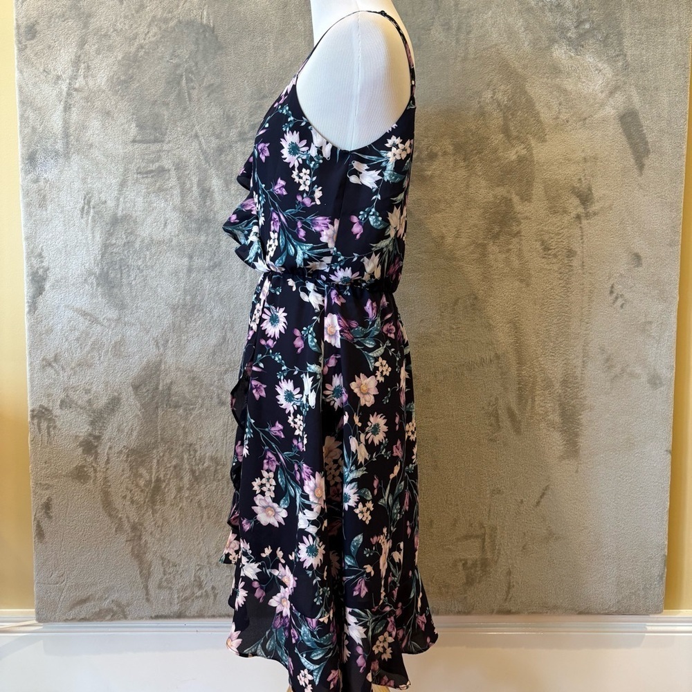 Floral Feminine Ruffle Date Night Coquette Spaghetti Strap Dress Sz S - Picture 7 of 9